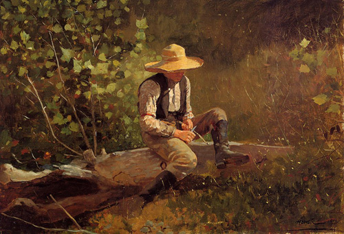 (image for) Handmade oil painting Copy paintings of famous artists Winslow Homers Paintings The Whittling Boy